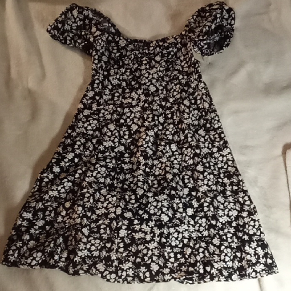 NO BOUNDARIES BLACK + WHITE FLOWER DRESS NEW W/ TATS SIZE XXS - Picture 1 of 9